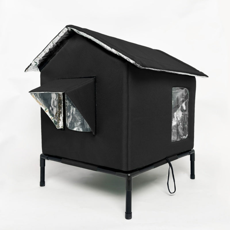 🐈Elevated Insulated Outdoor Cat House – Weather-Resistant Shelter with Thermal Lining & Raised Stand