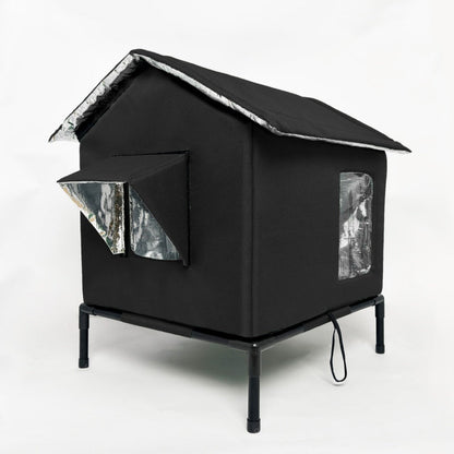 🐈Elevated Insulated Outdoor Cat House – Weather-Resistant Shelter with Thermal Lining & Raised Stand