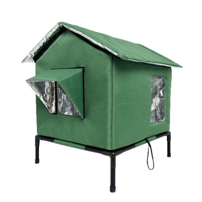 🐈Elevated Insulated Outdoor Cat House – Weather-Resistant Shelter with Thermal Lining & Raised Stand