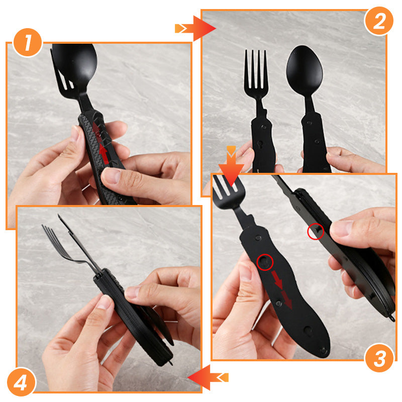 🏕️3-In-1 Outdoor Folding Multifunctional Tableware