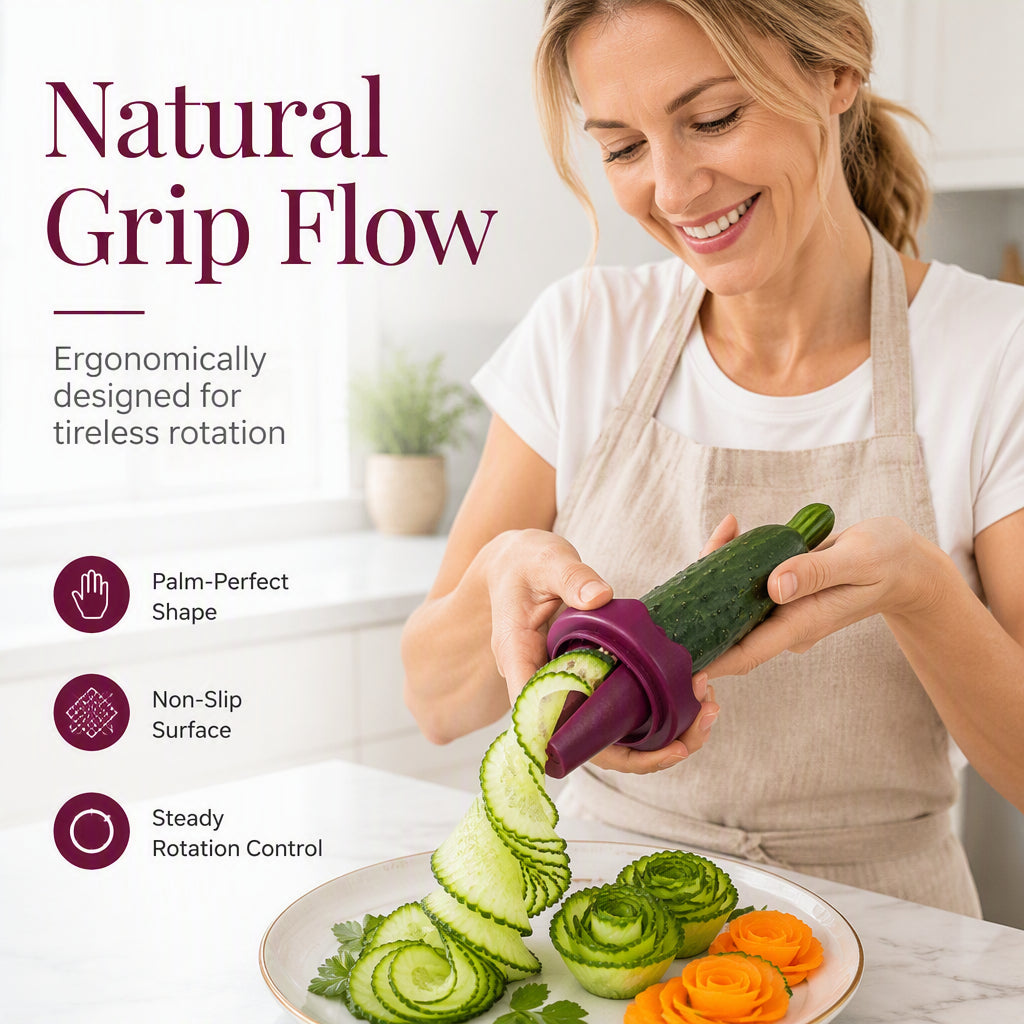 🥕✨ Manual Vegetable Spiralizer and Curler for Rose Flower Carving(3.07 × 3.07 × 2.95 in)