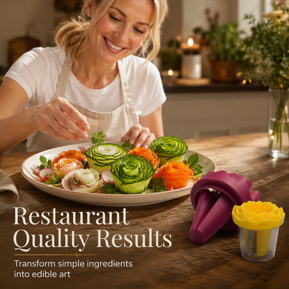 🥕✨ Manual Vegetable Spiralizer and Curler for Rose Flower Carving(3.07 × 3.07 × 2.95 in)