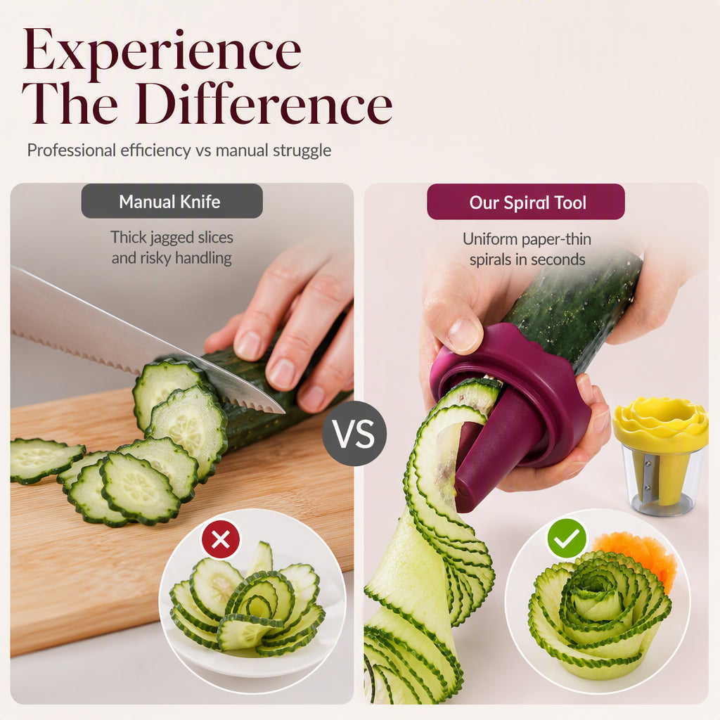 🥕✨ Manual Vegetable Spiralizer and Curler for Rose Flower Carving(3.07 × 3.07 × 2.95 in)