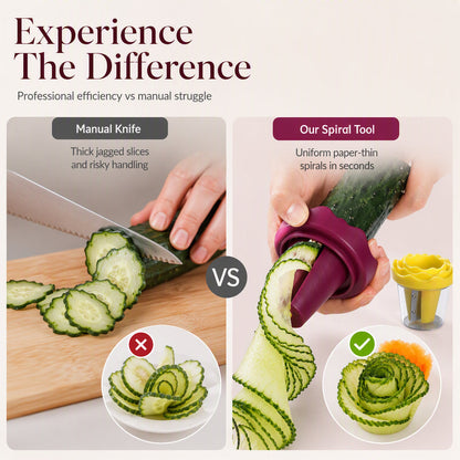 🥕✨ Manual Vegetable Spiralizer and Curler for Rose Flower Carving(3.07 × 3.07 × 2.95 in)