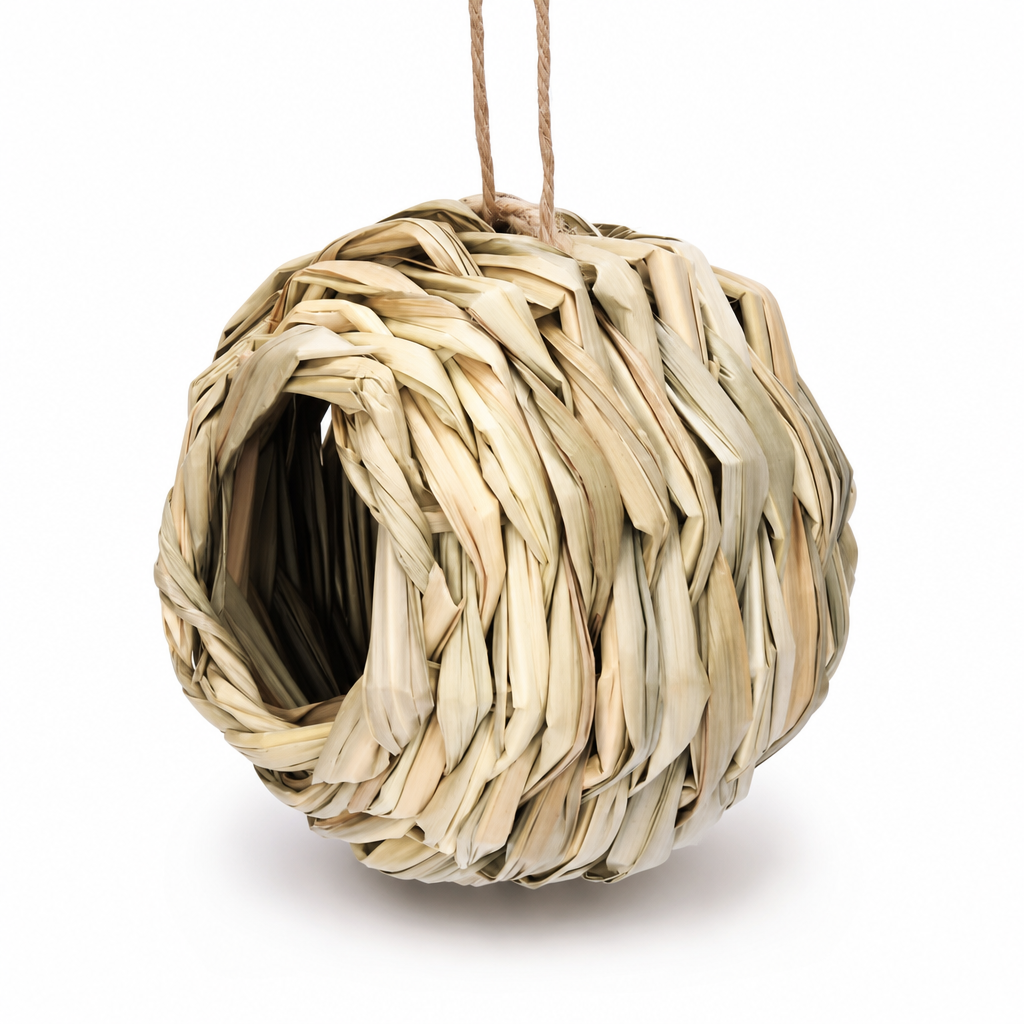 ✨ Handwoven Straw Spherical Bird Nest 🐦