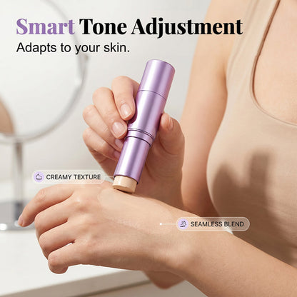 💄✨ 2-In-1 Color Changing Foundation Stick | Skin Tone Matching Cream Foundation Stick for Flawless Makeup
