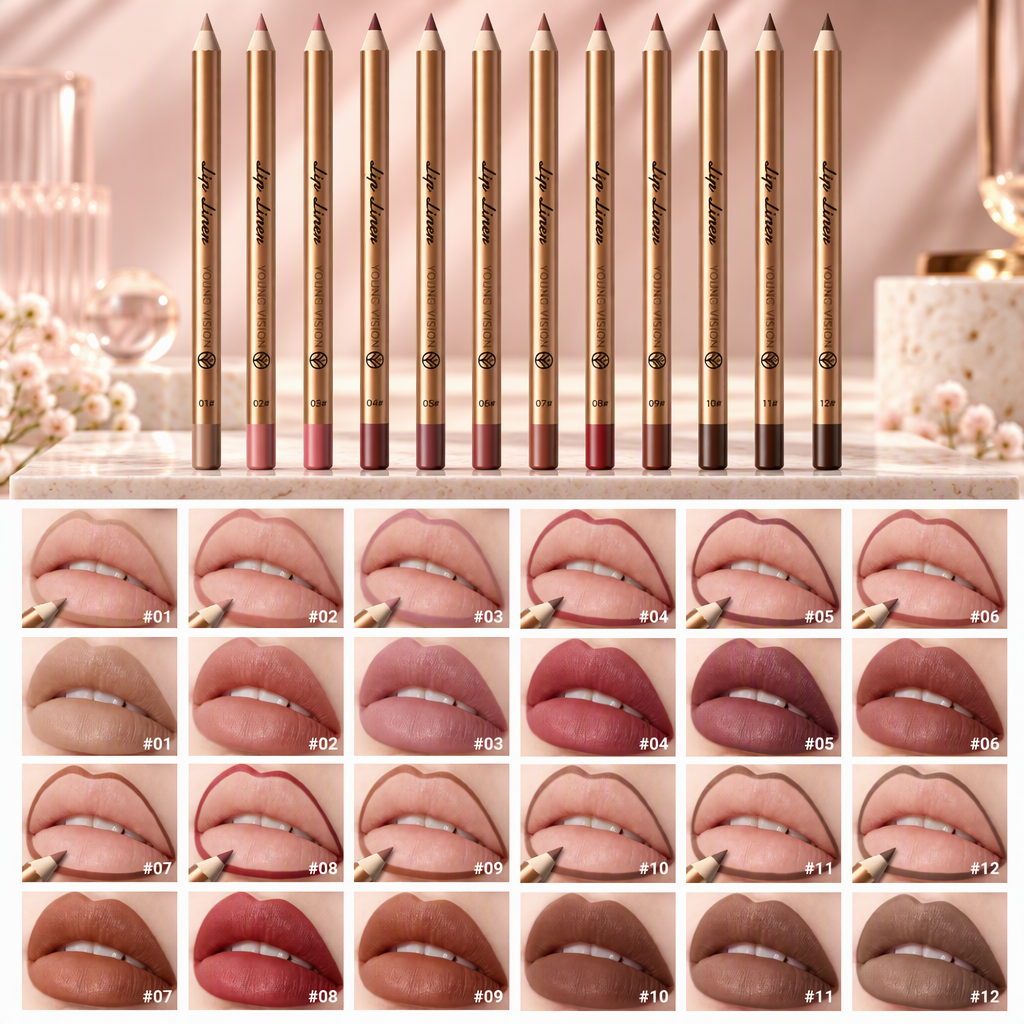 12 Pcs Matte Lip Liner Set , Blendable Lip Pencil 💋