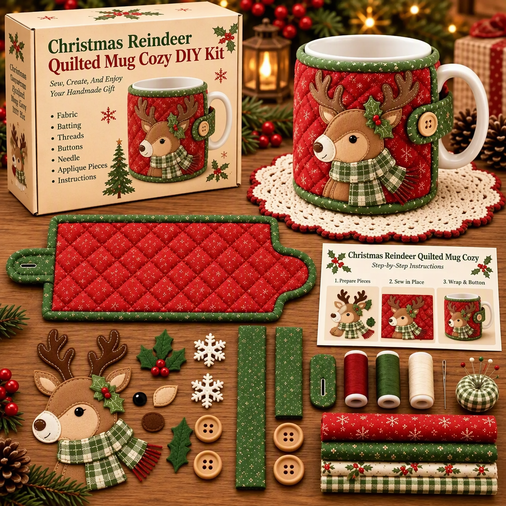 🎄 DIY Christmas Mug Cozy Sewing & Craft Kit
