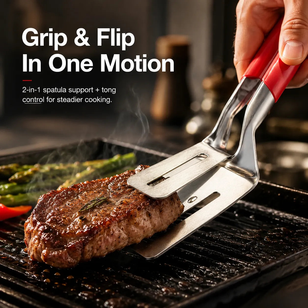 Stainless Steel Food Clip & Grill Tongs