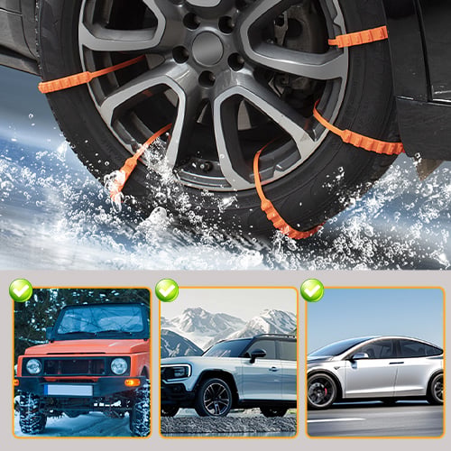 🚨 Instant Safety | Universal Nylon Tire Chains ⚡