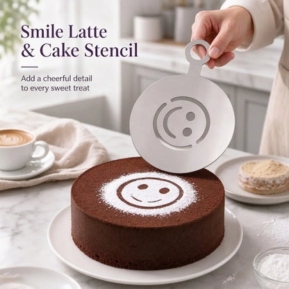 Stainless Steel Coffee Latte Art Stencil Set, 4-Piece Cafe Barista Templates